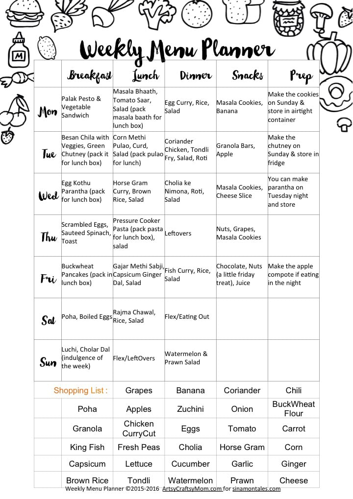 Weekly Menu : WW0216 | sinamontales